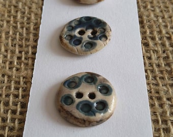 Handmade ceramic buttons. Bespoke ceramic buttons. Rustic theme buttons.