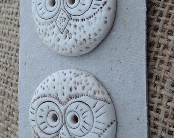 Owl design porcelain buttons. Porcelain buttons. Owl buttons.