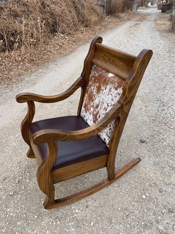 Cowhide on sale rocking chair