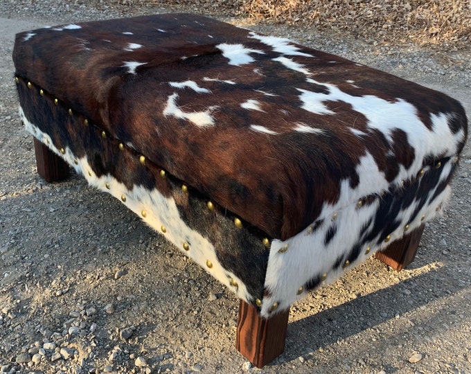 Cowhide Ottoman Custom Cowhide Ottoman Extra Large Ottoman Etsy
