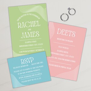 Modern Fun Wedding Invitation Suite Download, Wedding Invite Canva Template, Editable Canva Template - Wedding DIY Modern, Canva DIY Modern