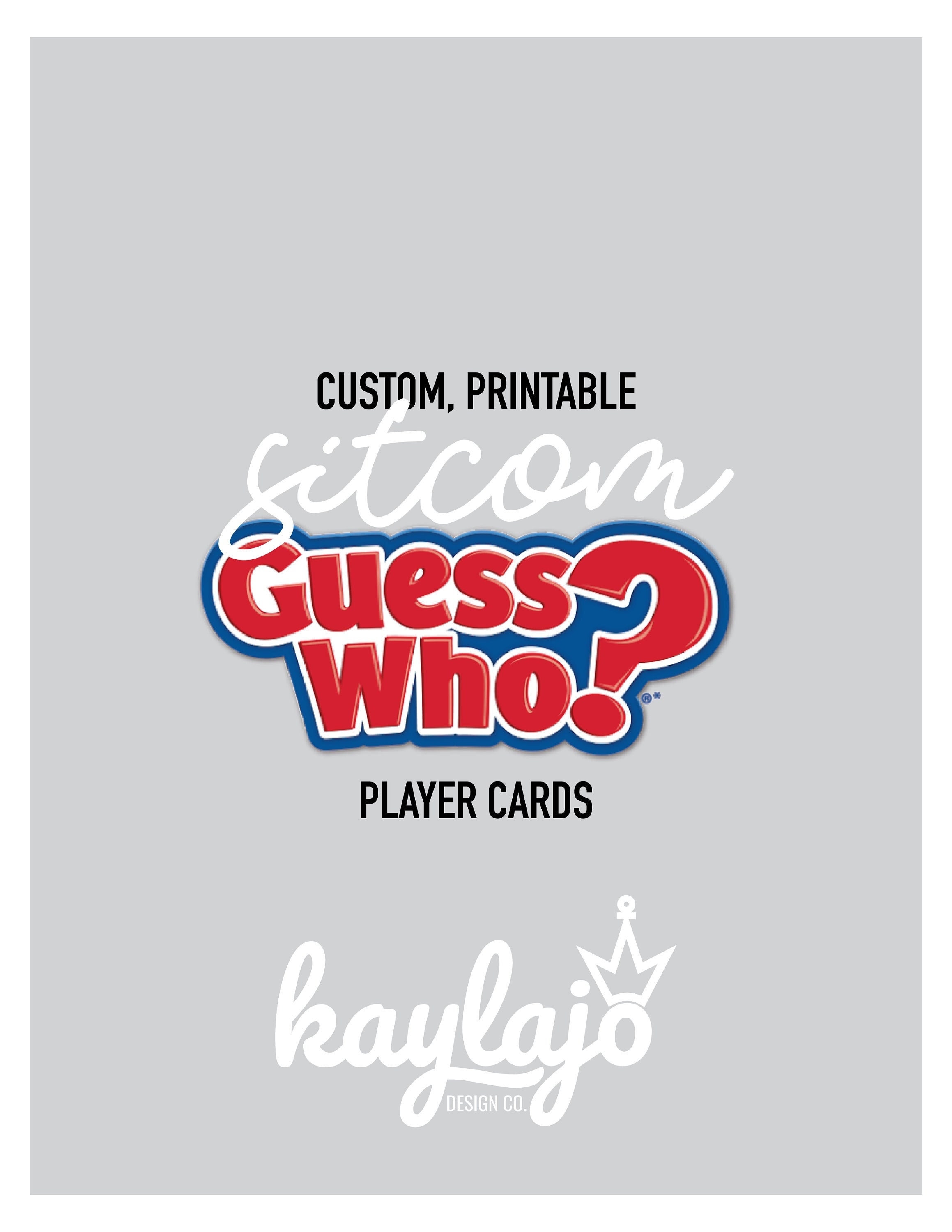 Printable Guess-Who Sitcom Cards