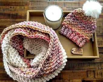 Crochet pattern | Infinity scarf pattern | Chunky crochet scarf pattern | Crochet scarf pattern | Modern crochet pattern | Modern crochet