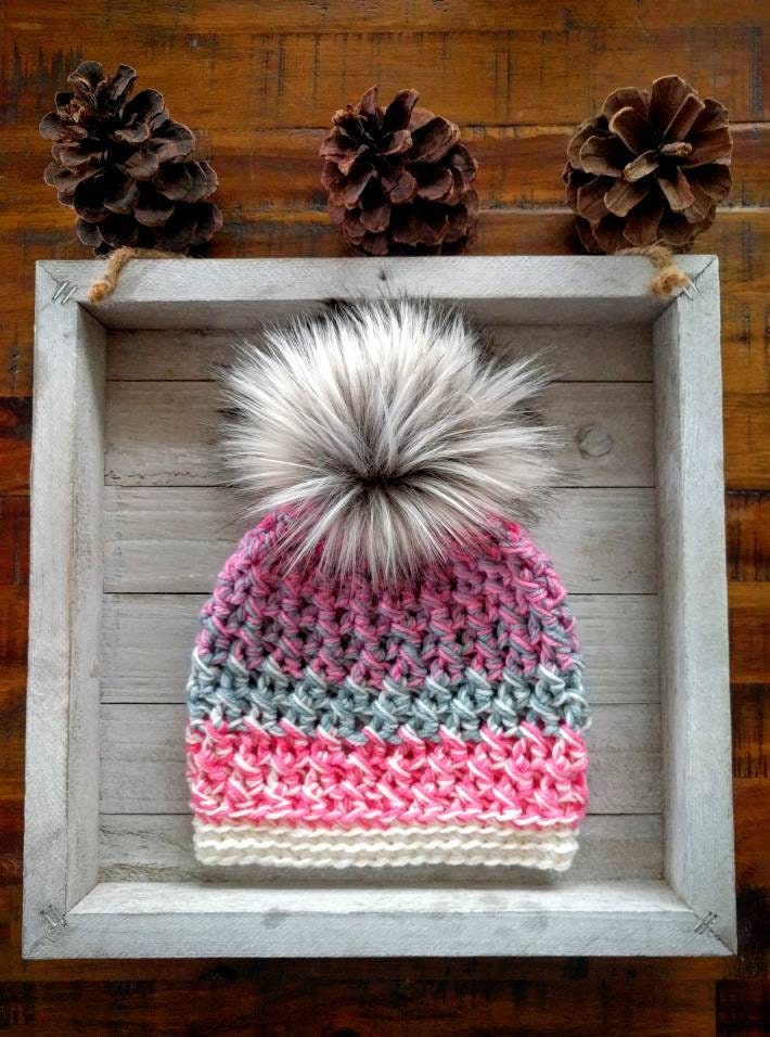 Pink and White Hat Kid's Pink Hat Kid's Hat Baby Shower Gift Baby Gift