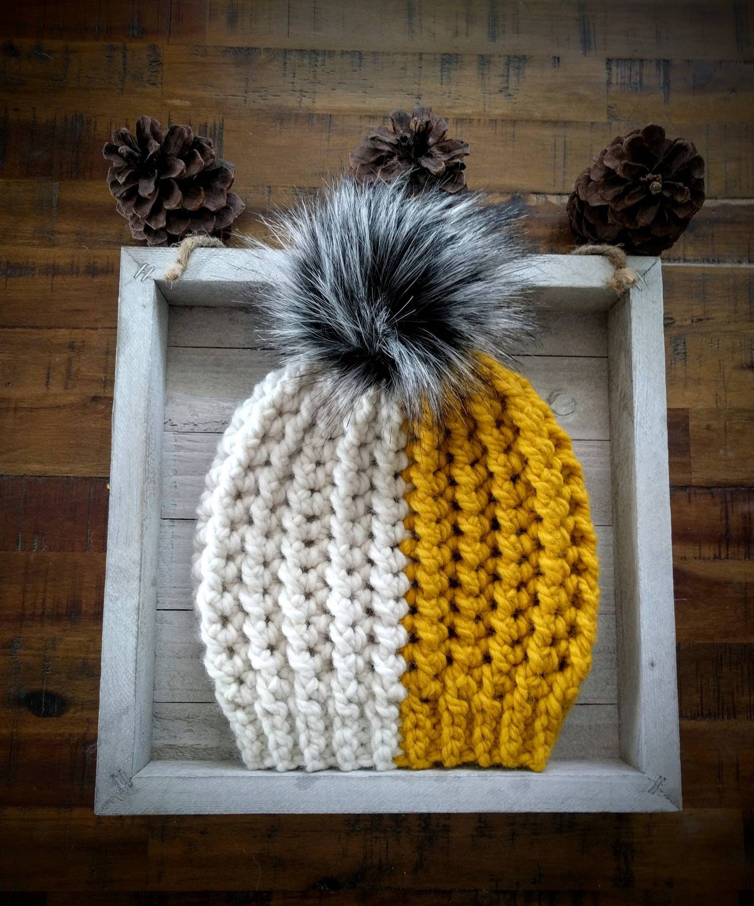Yellow and Cream Hat | Two Tone Hat | Women display picture 2