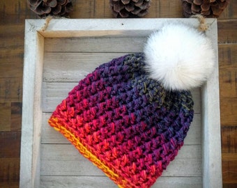 Sunset beanie | Women's rainbow hat | Sunset hat | Women's hat | Women's beanie | Colorful beanie | Sunset | Rainbow | Women's colorful hat