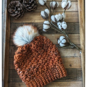 Rust Colored Hat | Burnt Orange Hat | Autumn Colors | Rustic Knit Hat | Orange | Chunky Hat | Orange Tweed | Autumn Hat | Winter Hat