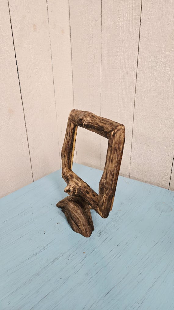 Handmade Driftwood 5" x 7" Picture Frame On Driftwood Stand