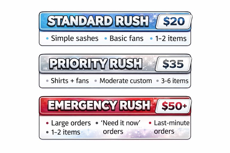 Rush Order Fee | Priority Processing Add-on | Skip the Line Upgrade ...