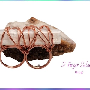 2 Finger Selenite Ring/Statement Ring