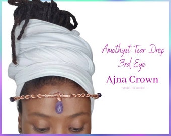 Amethyst Tear Drop 3rd Eye Ajna Crown