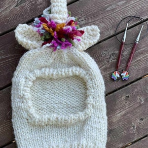 KNITTING PATTERN Forest Friends Balaclava Child How to Make Instructions Directions Guide Supplies Handmade Unicorn Bear Fox Bunny Rabbit image 8