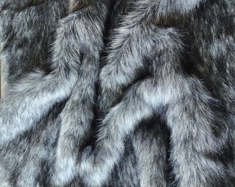 Faux Fur - Bulk, High Pile Black Silver, Handmade Pompom Crafts Crafting, Knitting Crochet, Accessories, Embellishments, Make Your Own Poms