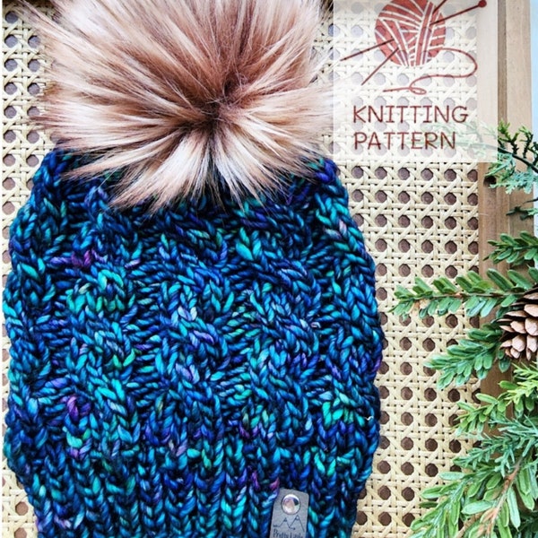 KNITTING PATTERN - The Cypress Beanie - How to Make, Instructions, Directions, Guide, Supplies, Craft Handmade, Yarn Wool, Knit