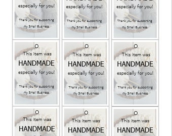 Market Tags, Handmade Especially for You, Knitting, Thank You Tag, Hat Accent, Description, Supplies, Printable, Design, Template, Garment