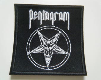 Pentagram Relentless Heavy Doom Metal Embroidered Sew On Iron On Patch 3/"