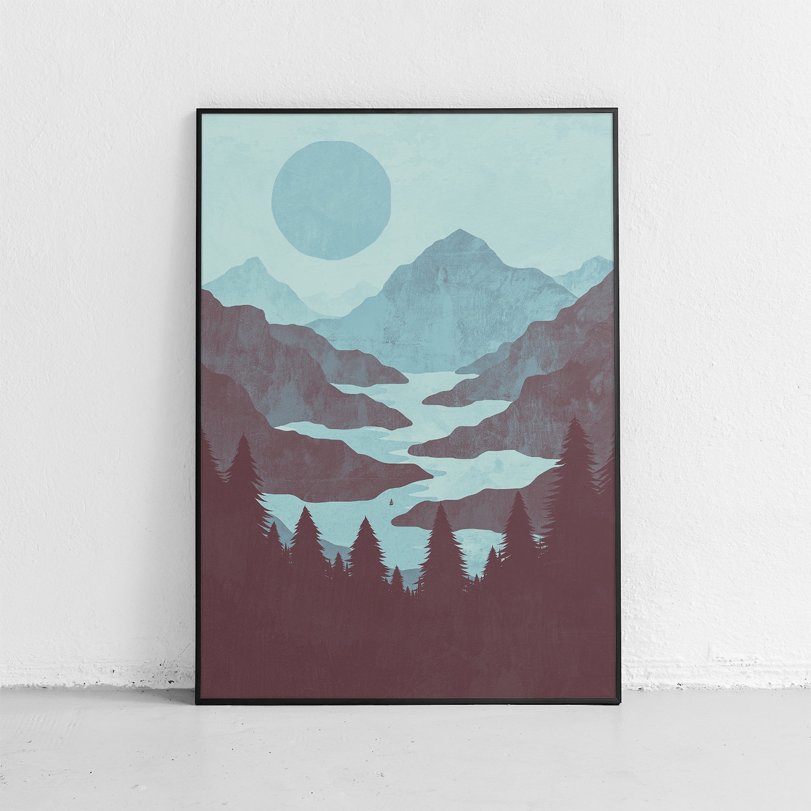 Modern Mountain Art Wilderness Art Geometric Art Mountain Etsy