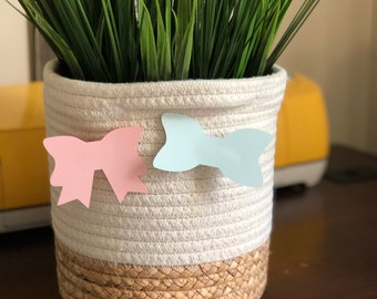 Gender Reveal Hair Bow or Bow Tie Decorative Pin - Pink or Blue?