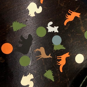 Woodland Animal Theme Confetti Baby Shower/Birthday Decor Set of 100 image 2