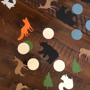 Woodland Animal Theme Confetti Baby Shower/Birthday Decor Set of 100 image 1