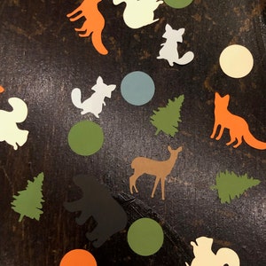 Woodland Animal Theme Confetti Baby Shower/Birthday Decor Set of 100 image 3