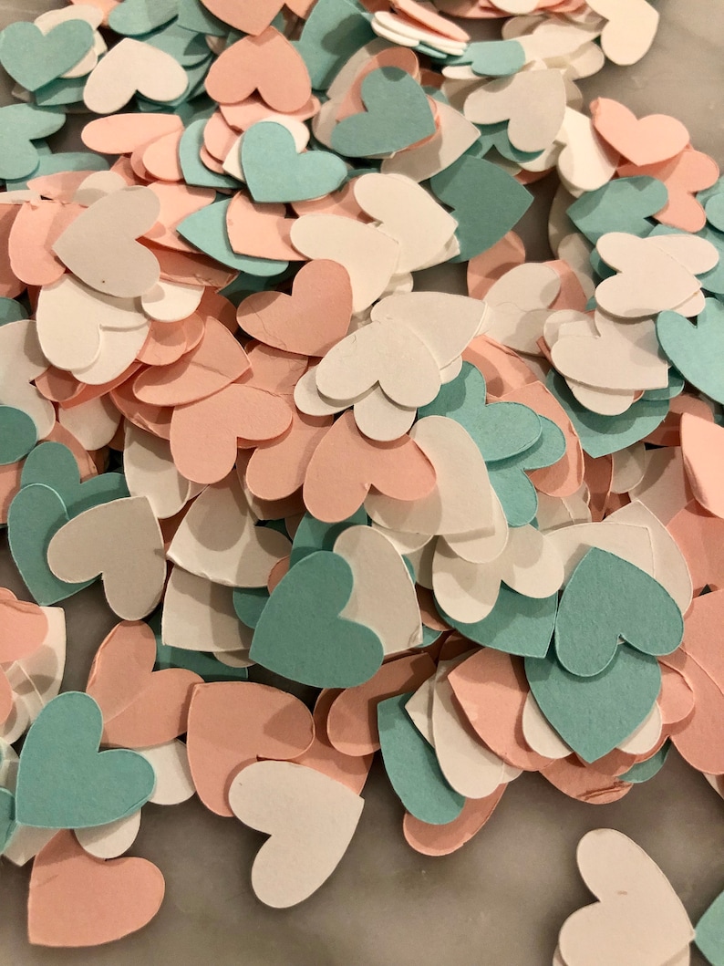 Mint, Pink, White, Gold and Diamond Ring Confetti Choose all of the colors together or different combinations image 7