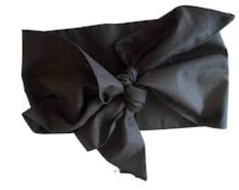 BLACK WIDE HEADWRAP comfortable and handmade
