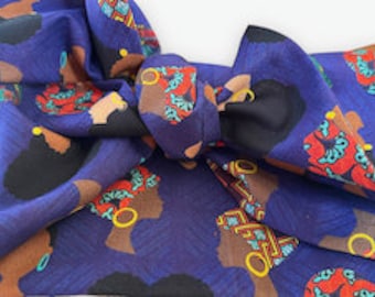 BIOPIC WIDE HEADWRAP Rockabilly in royal blue