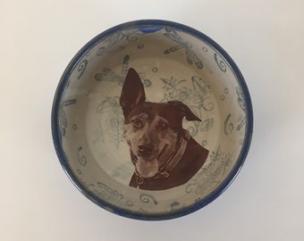 Personalized Pet Bowl with your Pet‘s Portrait, Dog Bowl, med size