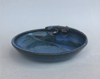Blue Mountain Stellar Jay Pie Plate,Handmade Stoneware Pottery