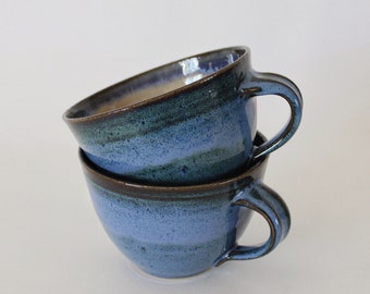 Made to Order: Large Tea Cups, Set of Two, Blue, 16oz