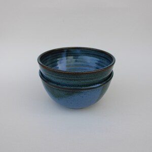 Made to Pre-order: Cereal Bowl, Set of Two, Handmade Breakfast Bowl, Pottery Soup Bowl, 2 Cups Serving Bowl each, Blue image 2