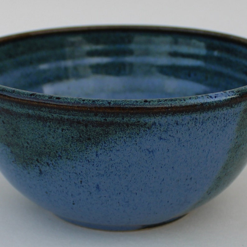 Made to Pre-order: Cereal Bowl, Set of Two, Handmade Breakfast Bowl, Pottery Soup Bowl, 2 Cups Serving Bowl each, Blue image 6