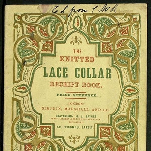 The knitted lace collar receipt bookAntique Lace Collar Instruction Book Lace Making Handcraft Knitting eBook