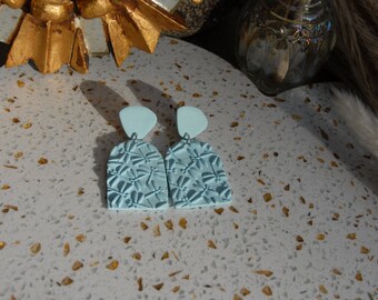 Dragonfly Textured Polymer Clay Dangle Earrings