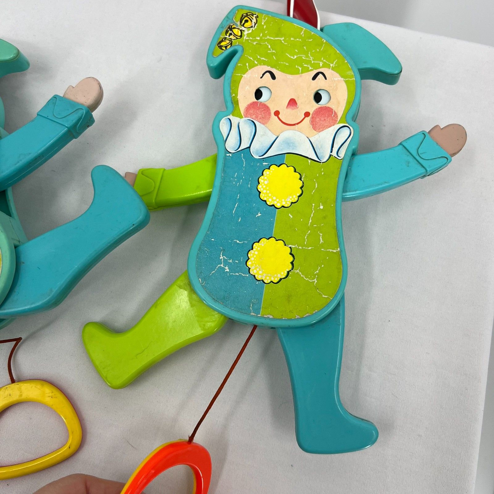 Vintage Jolly Jumping Jack Crib Toys Squeaking 1969 Baby Toy Fisher