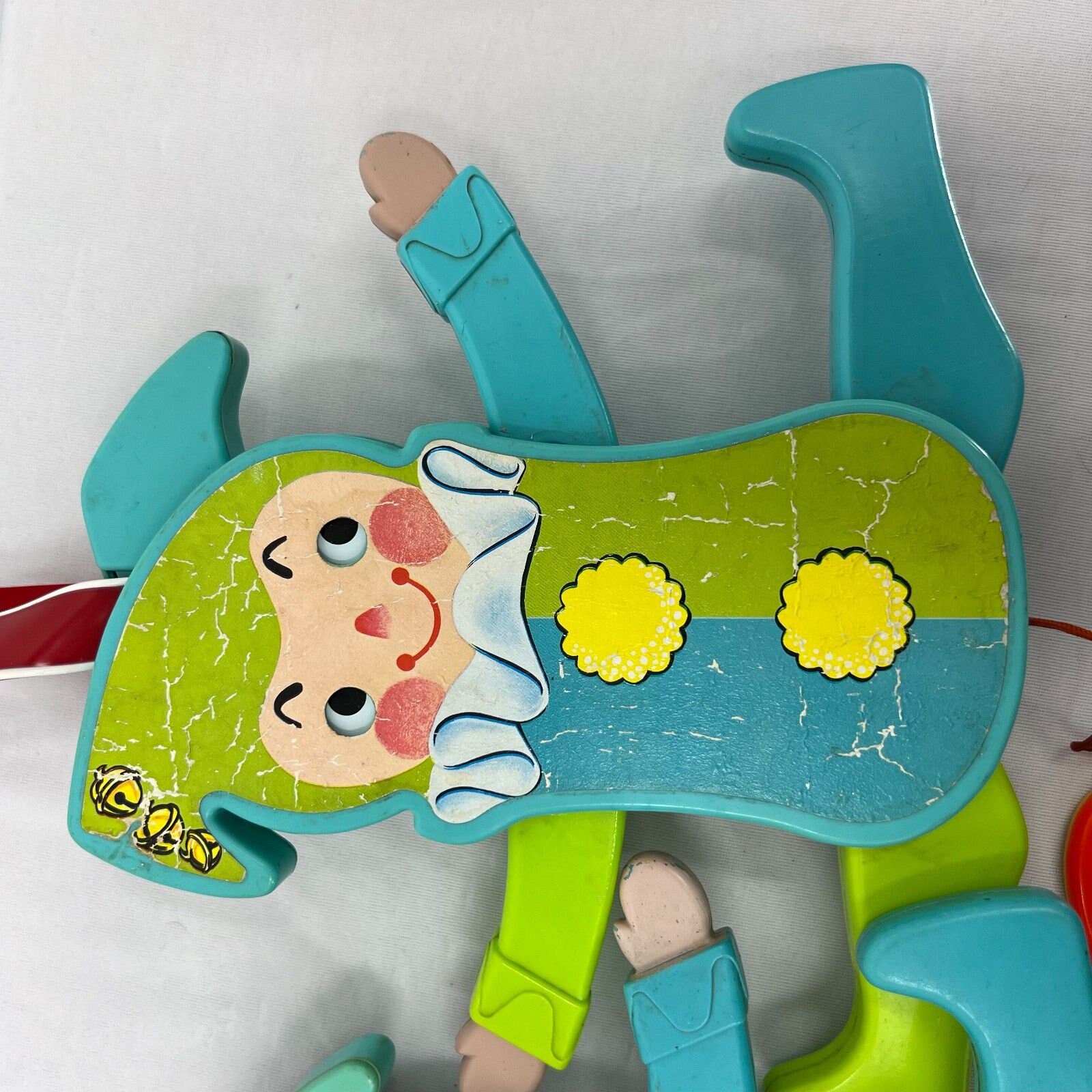 Vintage Jolly Jumping Jack Crib Toys Squeaking 1969 Baby Toy Fisher