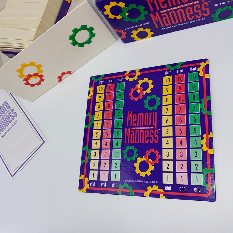Memory madness board game 1994 ages 12 and up 778 Etsy