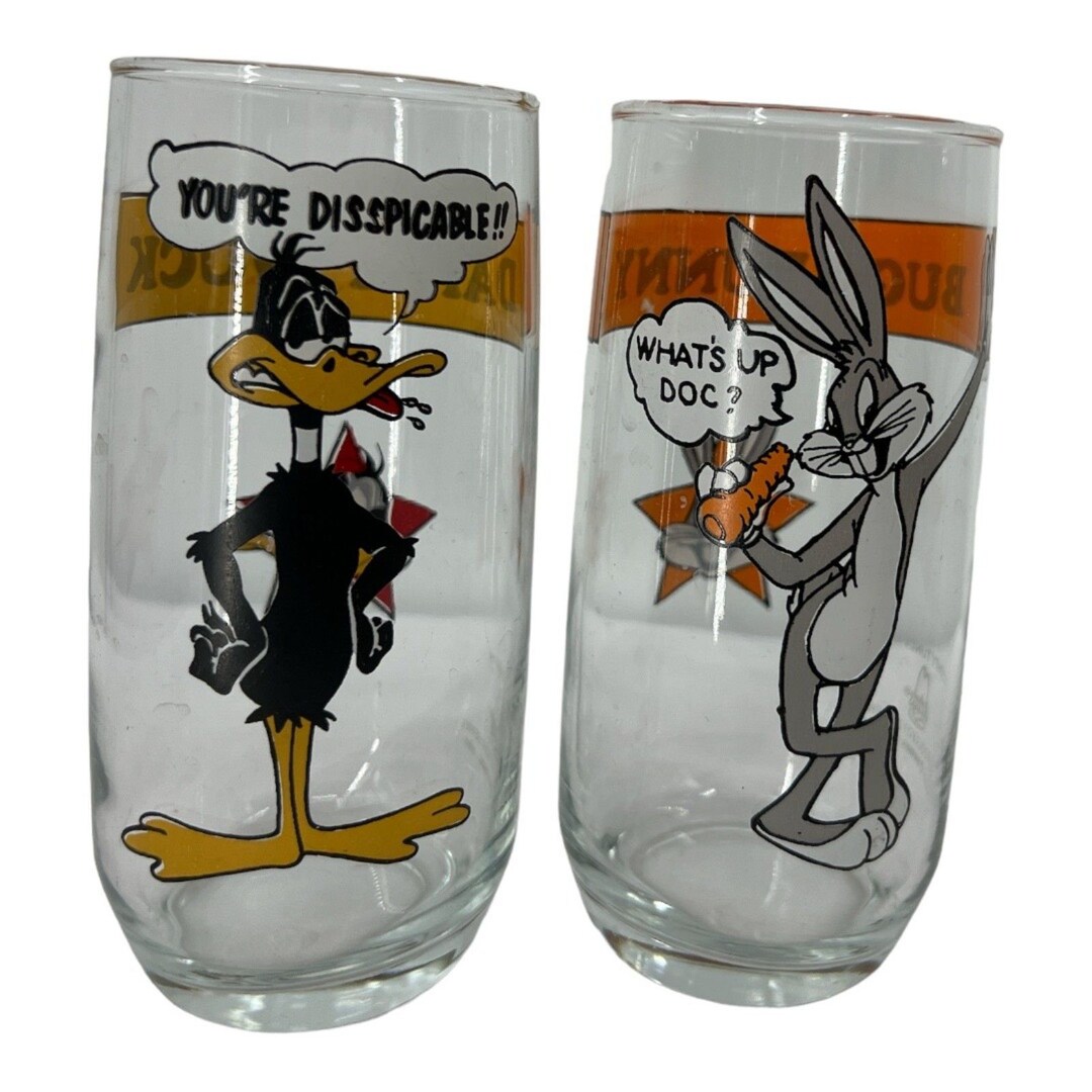 Arby's Warner Brothers Vintage Glasses Bugs Bunny Daffy Duck 1980s Cups ...