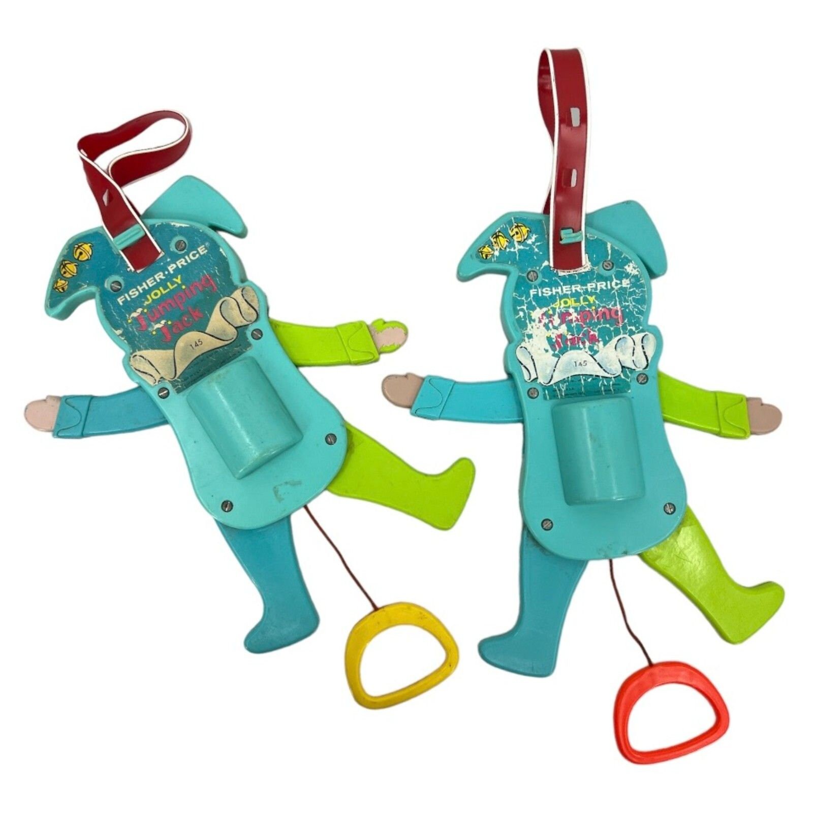 Vintage Jolly Jumping Jack Crib Toys Squeaking 1969 Baby Toy Fisher