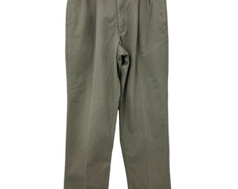 Tommy Hilfiger khaki Hose 34 x 30 Herren Vintage 1990er Jahre Bundfaltenhose