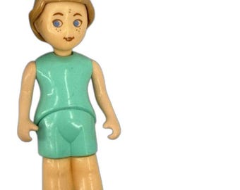 Figura familiar Little Tikes VTG para niña, hija, pantalones cortos de manga corta color verde azulado