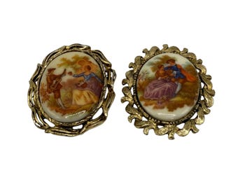 Broches de cortejo Fragonard, broche vintage de los años 70, joyería victoriana Molière