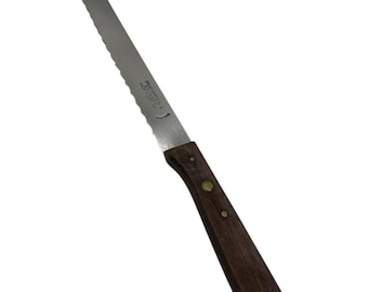 Oskar Kemper Knife VTG serrated bread knife 7' wooden handle Solingen Germany