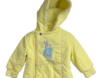 Peter Rabbit Beatrix Potter Vintage Infant Coat Quiltex Yellow Size 12mo