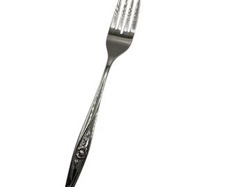 Tenedor de plata Oneida Craft Lasting Rose descontinuado cubiertos de acero inoxidable