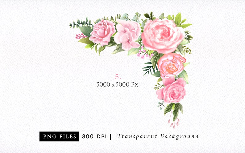 Digital Rose Gold Corners/clipart/flowers/arrangements/bouquets ...