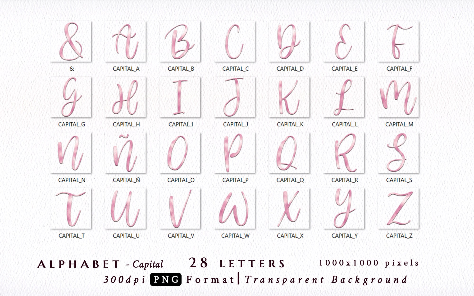 Alphabet/rose Gold/pink/cursive/script/calligraphy/handwritten/letters ...