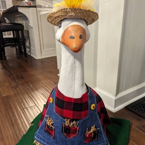 Fall Farmer GIRL Dress/Goose Clothing/*Made to order*Goose Outfits/Garden Goose/Large Goose Clothing/Outfits for Goose/Cement Goose.