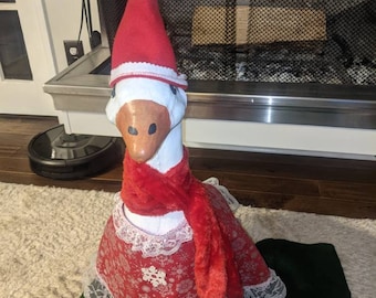 Snowflake Goose Outfit: Red Christmas Goose Clothes (Large)